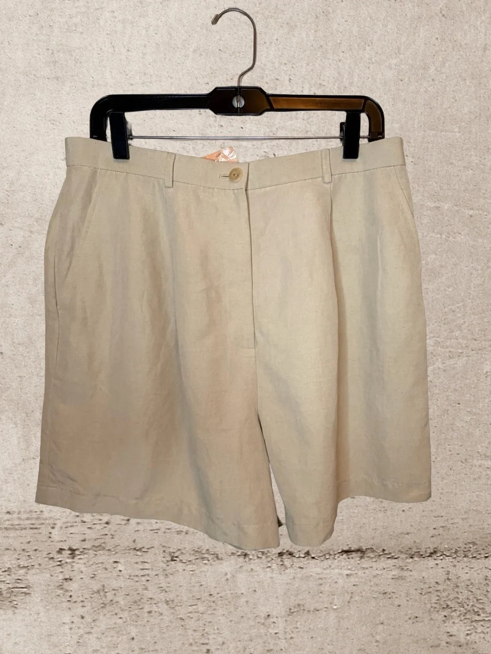 NWT Classiques Entier Vintage Silk Linen Pleated Shorts Stone High Rise 12 - Picture 3 of 7